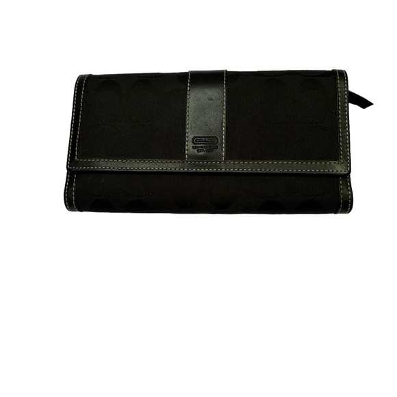 Coach‎ Women’s Tri-fold Black Wallet Plus Separate Checkbook Cover - Picture 1 of 9